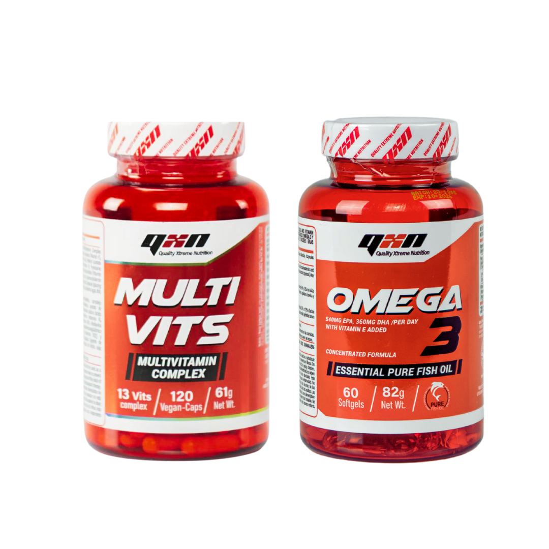 Pack de vitaminas QXN complemento vitamínico y omega 3